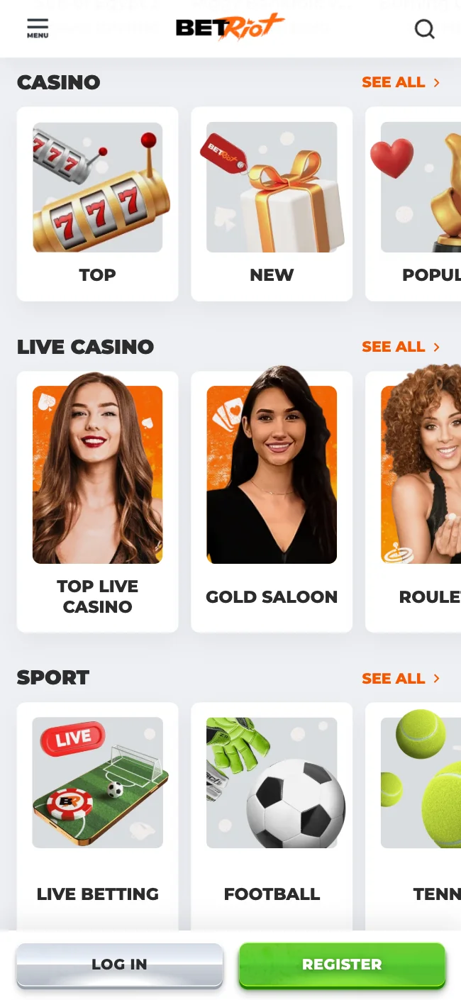 Aplikace Betriot Casino